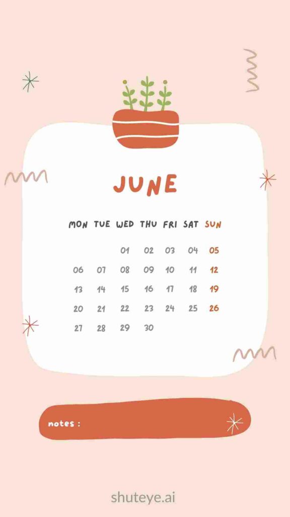 ShutEye Printable Monthly Calendar Free 2022