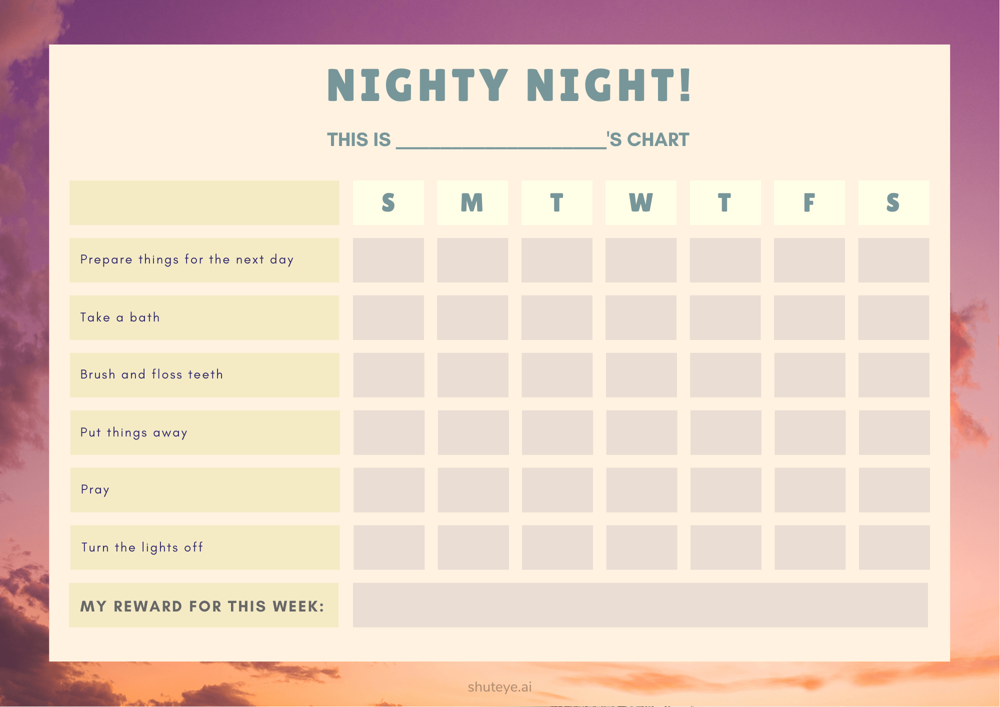 Free Printable Sleep Tracker Track Your Sleep Every Day ShutEye