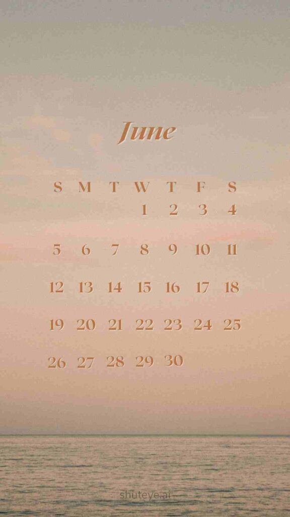 ShutEye Printable June Calendar 2022 1