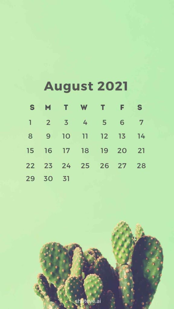 ShutEye Free Printable August Calendar1