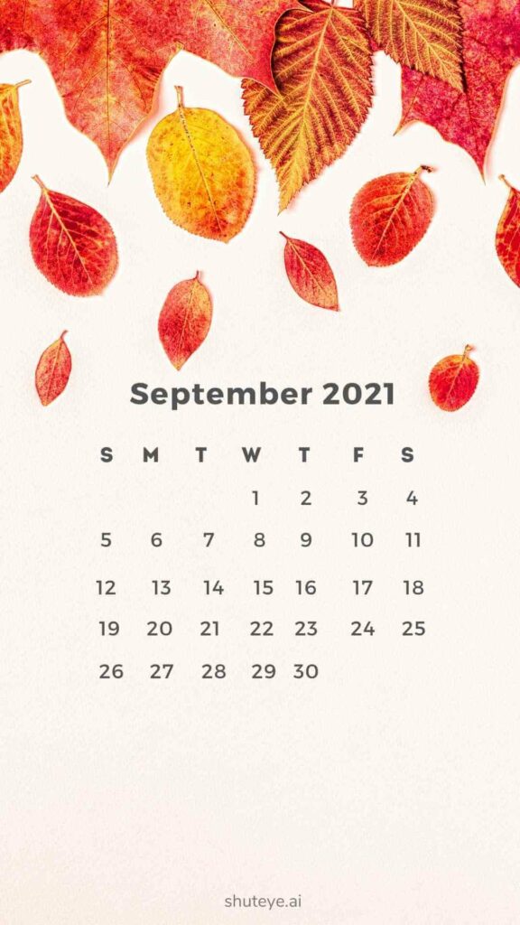 ShutEye Free Printable September Calendar 2021