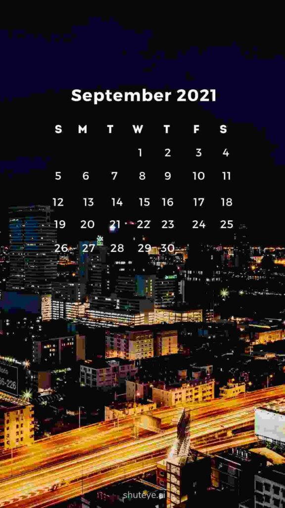 ShutEye Free Printable September Calendar