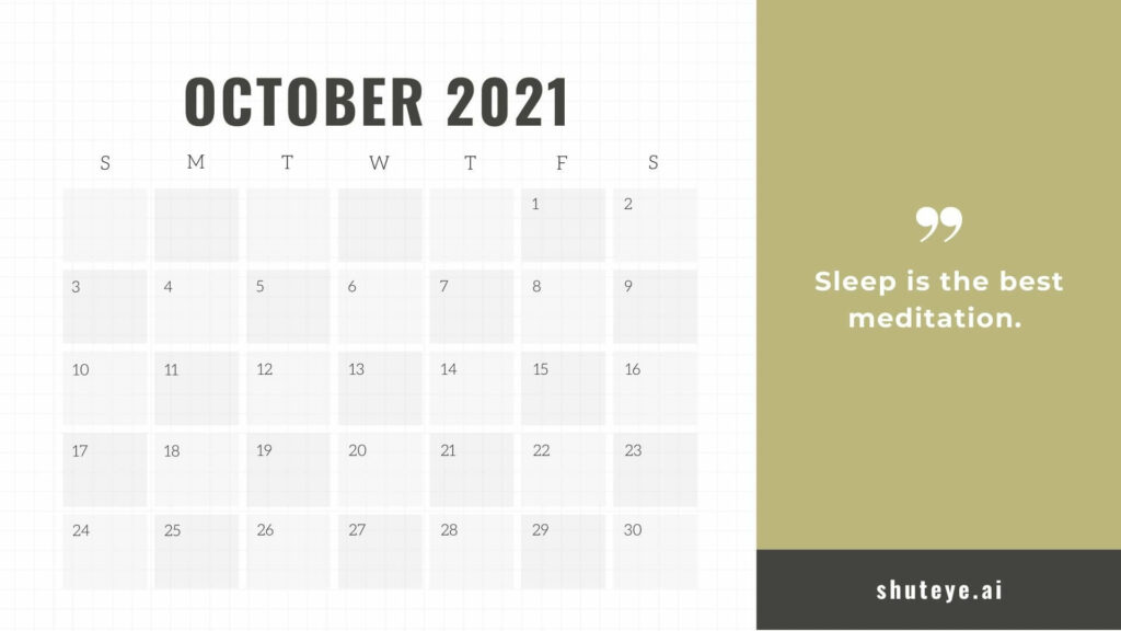 Positive thoughts October Calendars 2021