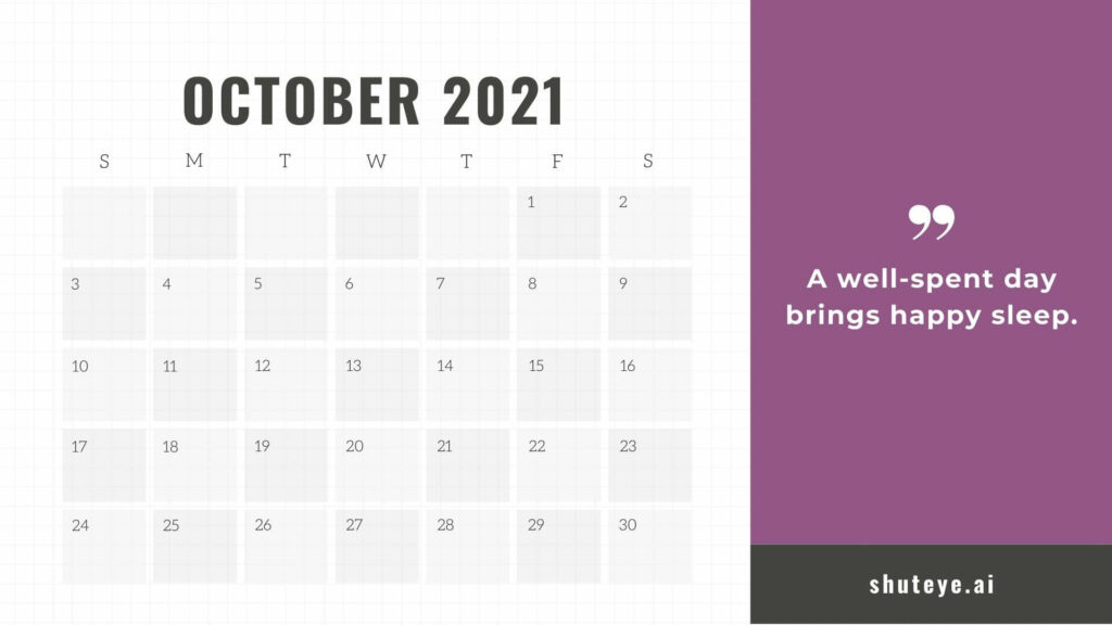 Positive thoughts October Calendars 2021
