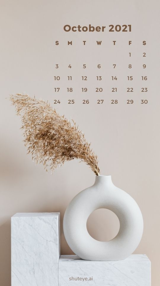 ShutEye October Calendars 2021 phone wallpapers