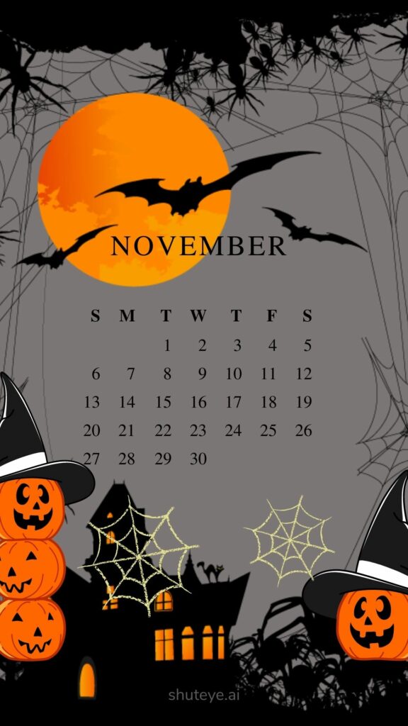 ShutEye Printable November Calendar 2022