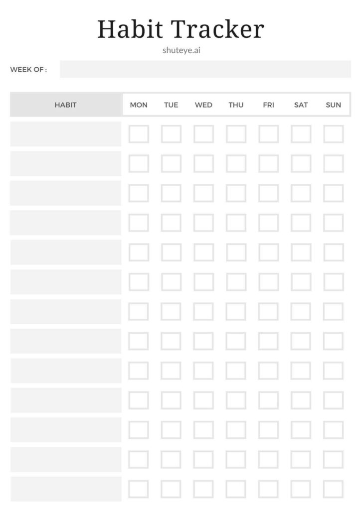 21 Free Printable Habit Tracker Bullet Journal Ideas ShutEye