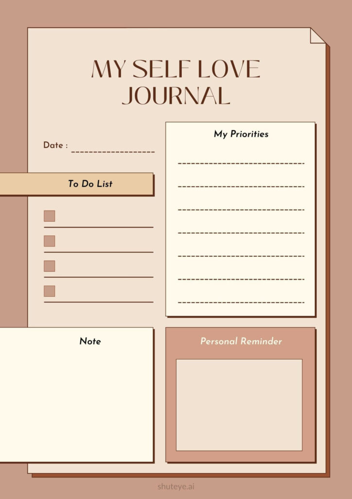 ShutEye Printable Self Love Journal Pages