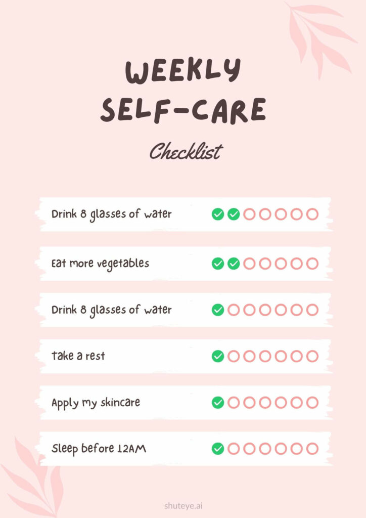 ShutEye Printable Daily Self-Care Checklist