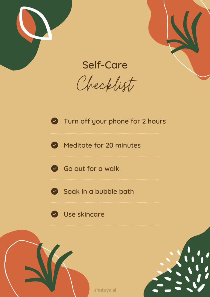 ShutEye Printable Daily Self-Care Checklist