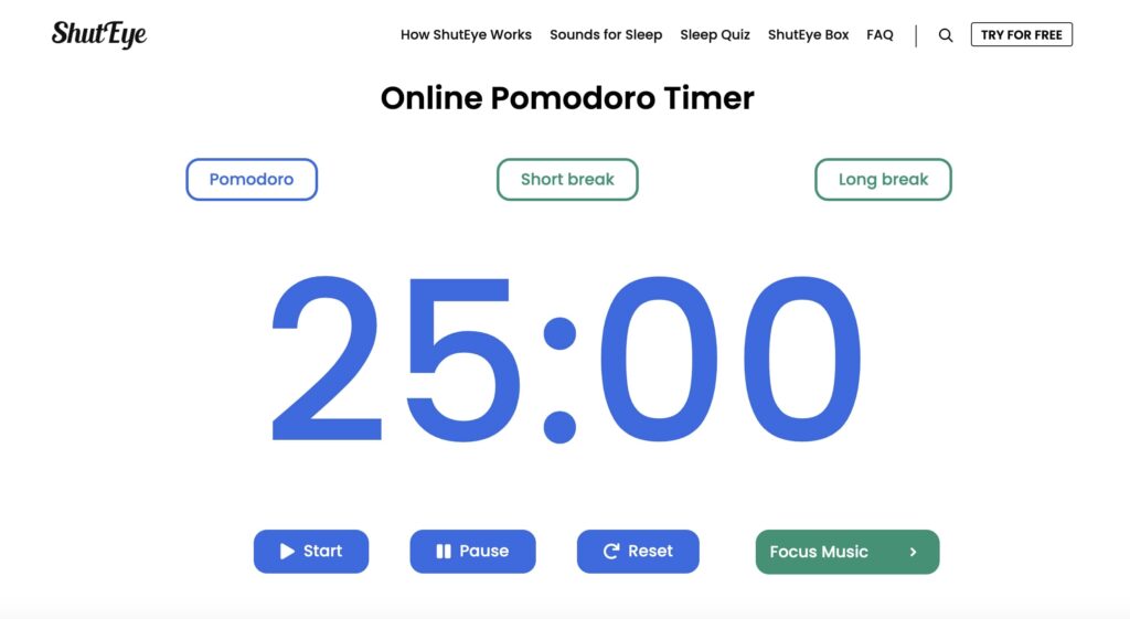 best time tracking tools ShutEye Promodoro Timer