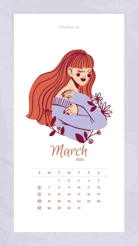Free Printable March Calendar 2022
