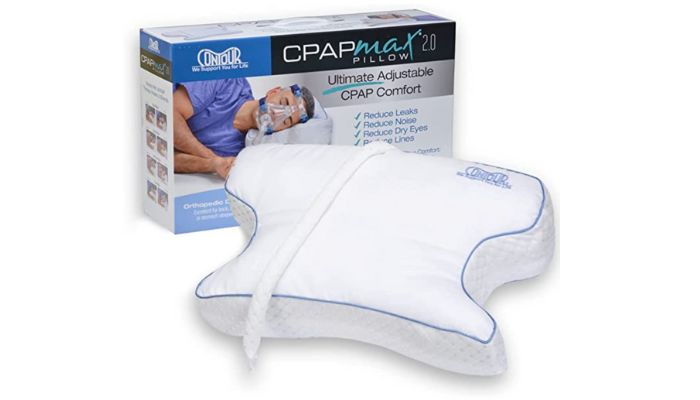 It's made of supportive memory foam and a soft pillow fibre filler