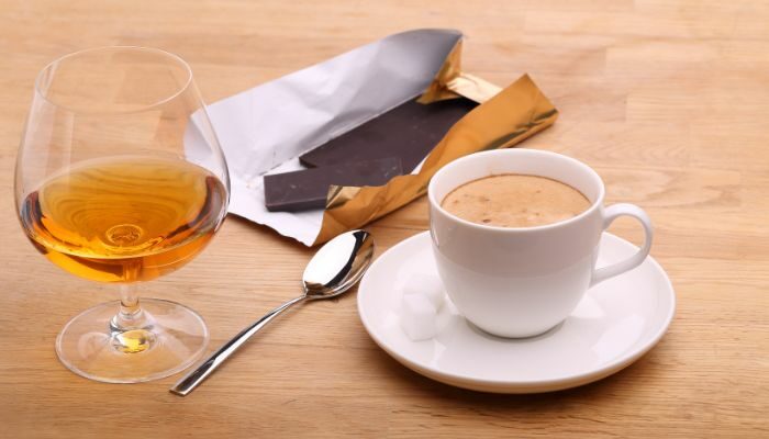 alcohol and coffee