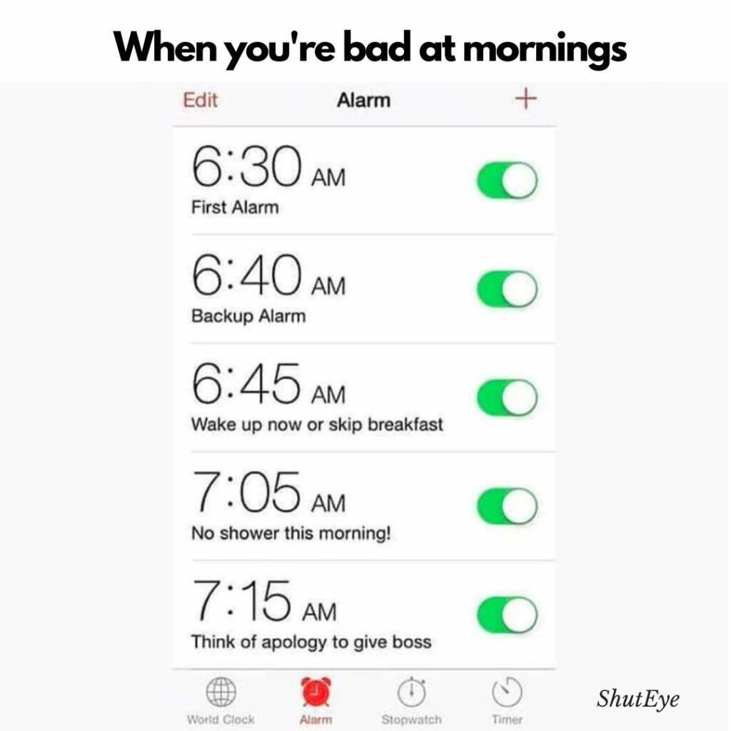alarm at morning memes